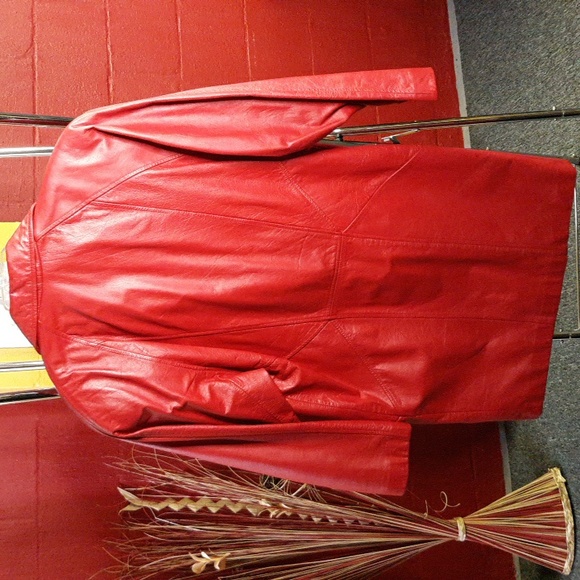 Comint Red Leather Jacket - Picture 2 of 10